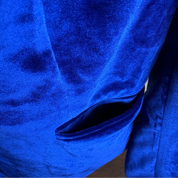 NWT Allegra K Blue Velvet Blazer Women’s size large - Picture 5 of 15